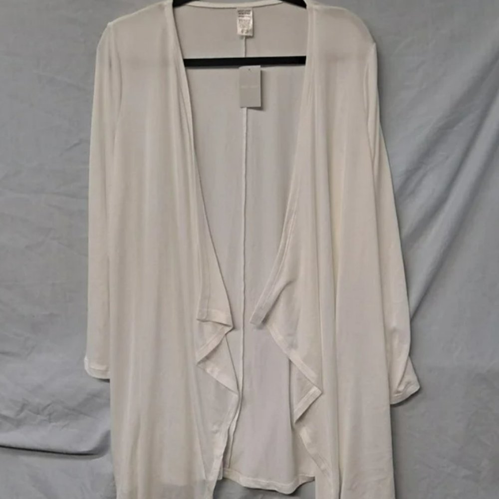 West Loop Top Cardigan Womens, One Size fits Most, White Open Front, NWT